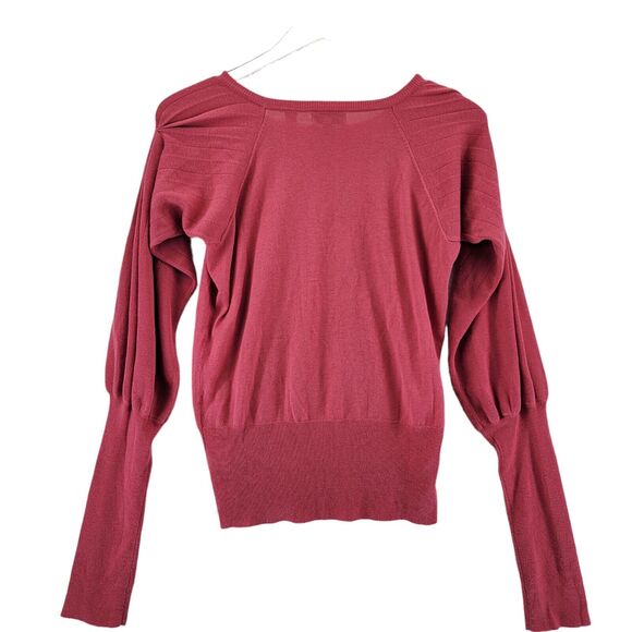 Ted Baker Womens Sweater Wool Silk Puffed Balloon Sleeves Medium Pink SZ 2=6 US - Picture 3 of 11